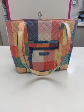 Vera Bradley Small Vera Tote Tropics Plaid